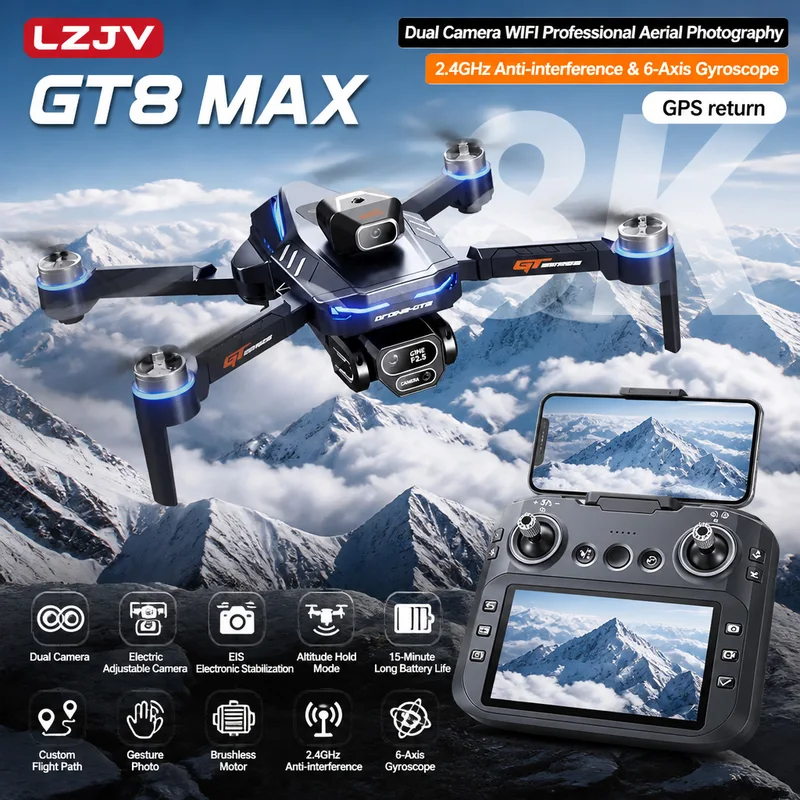 Drone Video Production - Drone Pieghevole GT8 Max con Doppia